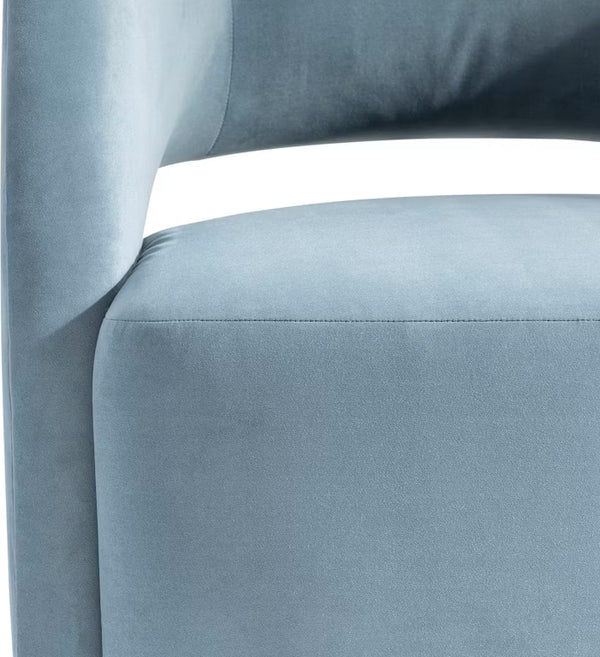 Chloe Fabric Swivel Chair - Blue Velvet