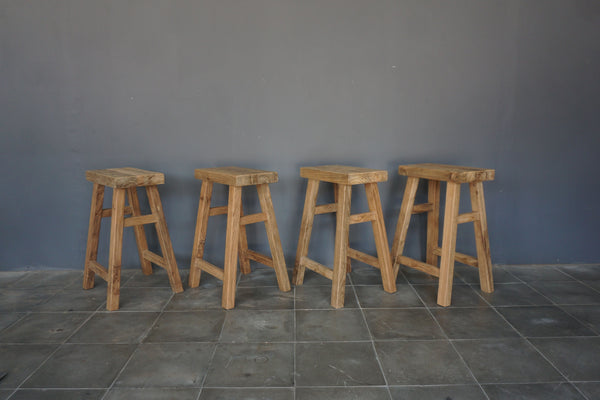 Reclaimed Teak Rectangular Counter Stool