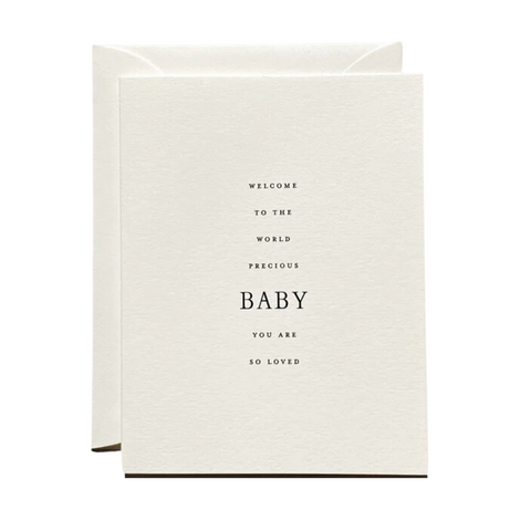 'Welcome to the World Baby' Greeting Card, Natural