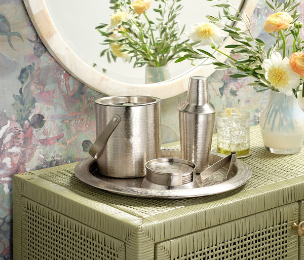 Winsford Matte Hammered Pewter Coasters, S/6