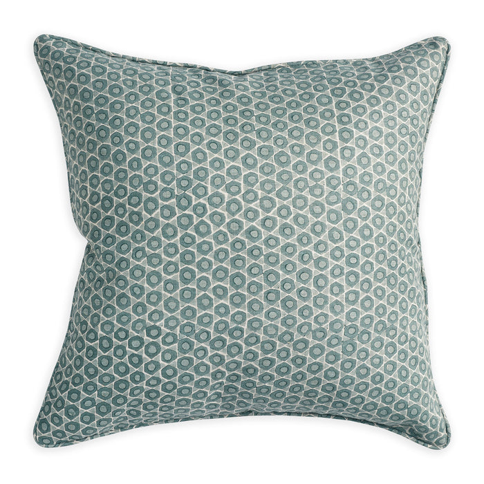 Bejmat Celadon Linen Cushion, 20" x 20"