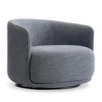 Astrid Fabric Swivel Chair - Blue Linen