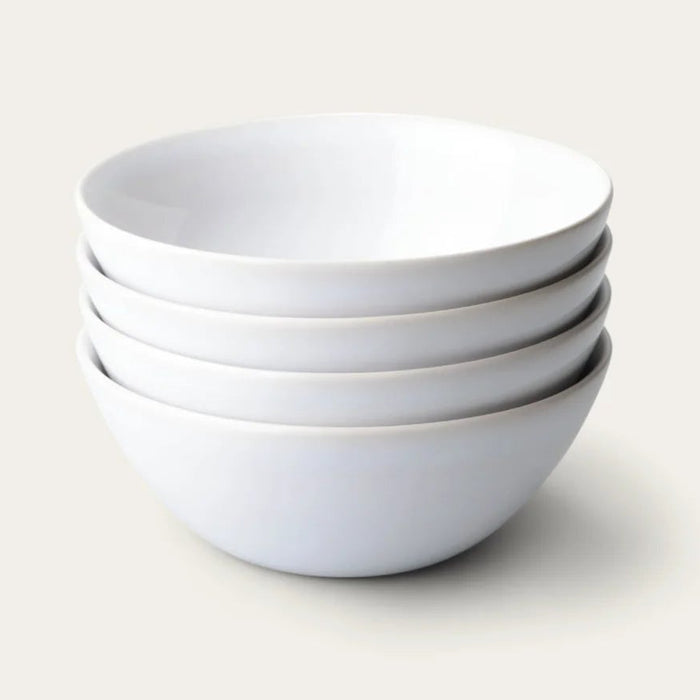 Pearl White Breakfast Bowls, Set of 4