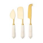 Priscilla White/Polished Gold Cheese Knives