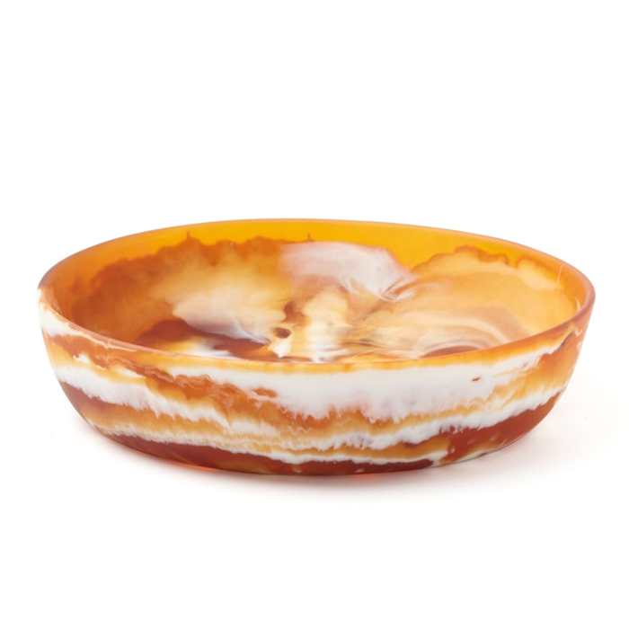 Hugo Serving Bowl - Amber Swirled, 13.5"Dia