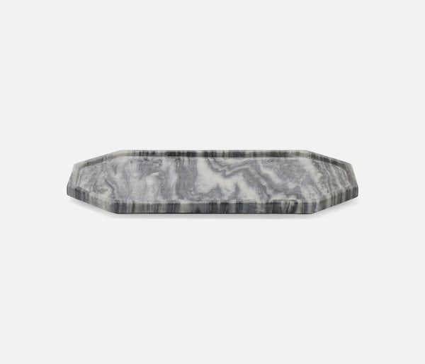 Aila Gray Marble Serving Tray, 14"W
