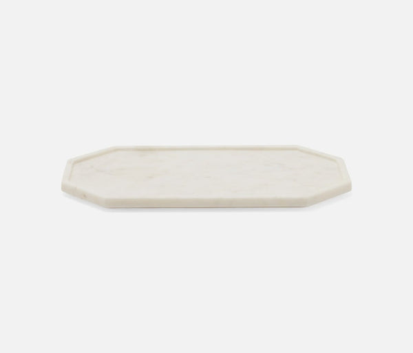 Aila White Marble Serving Tray, 14"W