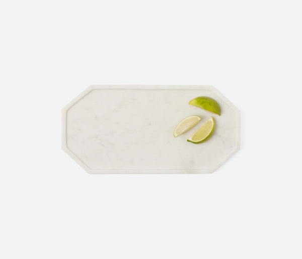 Aila White Marble Serving Tray, 14"W