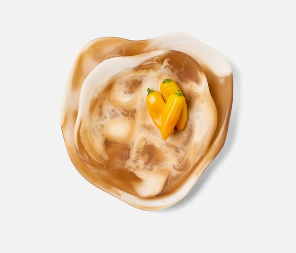 Beatrix Serving Trays - Amber Swirled, 2 Sizes