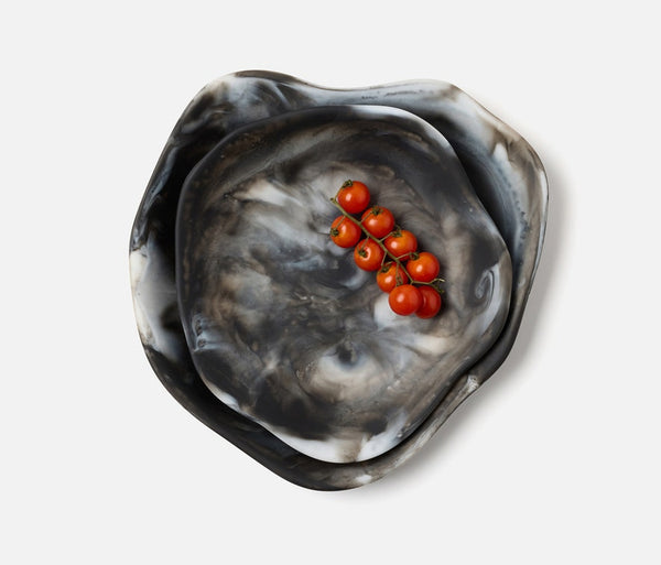 Beatrix Serving Trays - Black Swirled, 2 sizes