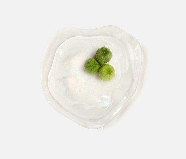 Beatrix Serving Trays - White Swirled, 2 Sizes