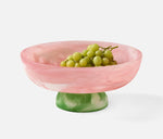 Benno Fruit Bowl - Pink/Green Swirled, 13" Dia