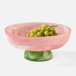 Benno Fruit Bowl - Pink/Green Swirled, 13" Dia