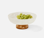 Benno Fruit Bowl - White/Amber Swirled, 13"Dia