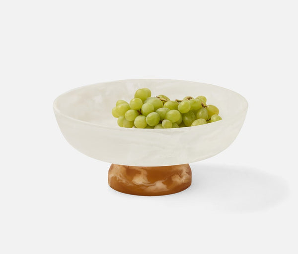 Benno Fruit Bowl - White/Amber Swirled, 13"Dia