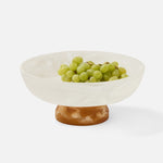 Benno Fruit Bowl - White/Amber Swirled, 13"Dia