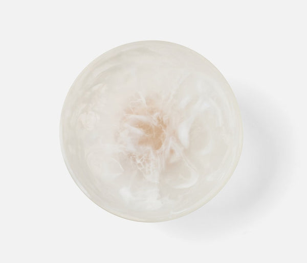 Benno Fruit Bowl - White/Amber Swirled, 13"Dia
