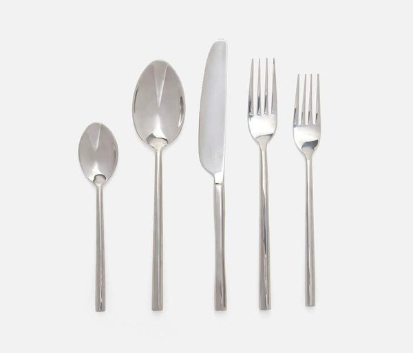 Gwen Polished Silver Flatware, 5 Piece Set
