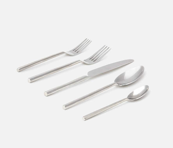 Gwen Polished Silver Flatware, 5 Piece Set