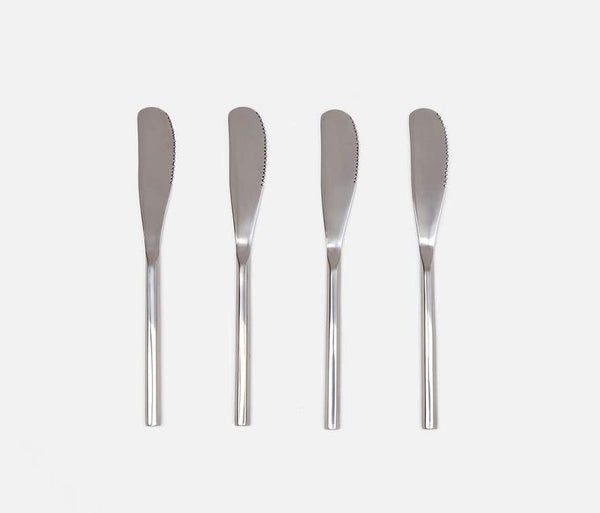 Gwen Polished Silver Spreaders, Set of 4