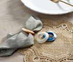 Tansy Amber Swirled Napkin Ring, S/4