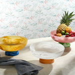 Benno Fruit Bowl - White/Amber Swirled, 13"Dia