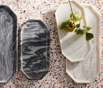 Aila Gray Marble Serving Tray, 14"W