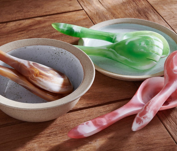 Laney Serving Set - Pink Swirled
