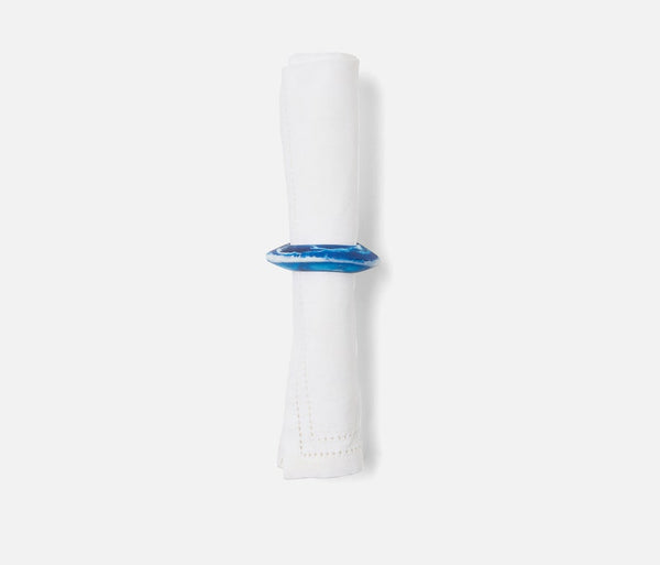 Tansy Blue Swirled Napkin Ring, S/4