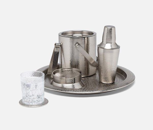 Winsford Matte Hammered Pewter Coasters, S/6