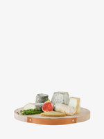 Round Charcuterie Board, Leather Handle, 3 Sizes