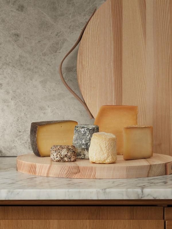 Round Charcuterie Board, Leather Handle, 3 Sizes
