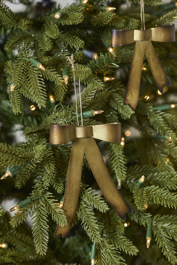 Brassy Bow Ornament, 2 Sizes