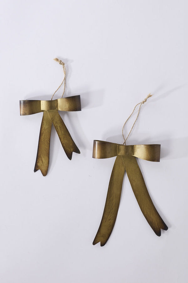 Brassy Bow Ornament, 2 Sizes