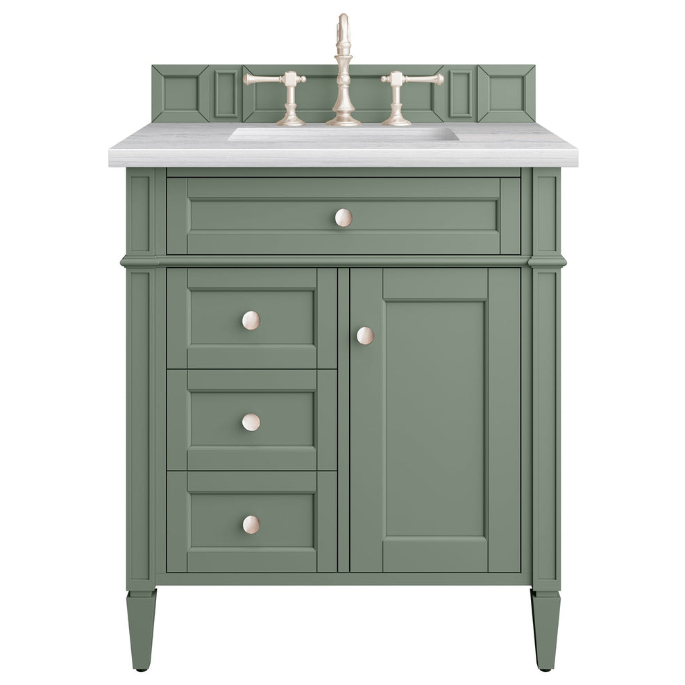 BRITTANY 30IN SGL VANITY SMOKEY CELADON W 3CM CAR TOP