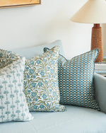 Kos Lagoon Linen Cushion, 20" x 20"