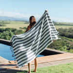 Cabana Turkish Towel Black & White Stripe