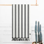 Cabana Turkish Towel Black & White Stripe