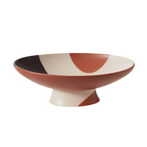 Calico Footed Bowl, 13"