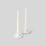 White Candle Holders, Set of 2, Available in 2 Sizes