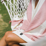Capri Turkish Towel Pink & White Stripe