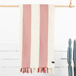 Capri Turkish Towel Pink & White Stripe