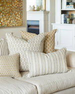 Aravelli Saffron Linen Cushion, 22" x 22"