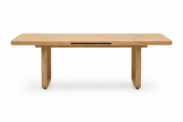 SO CHIC Extension Dining Table, Oak Aluminium, 78.7"-110"W