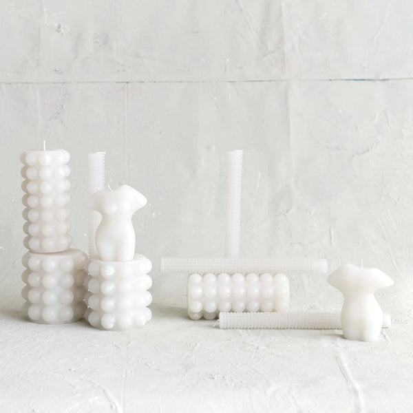 Unscented Hobnail Pillar Candle