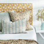 Tangier Oak Celadon Linen Cushion, 14" x 22"