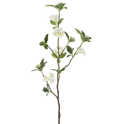 Japanese Quince Spray White, 33.75"