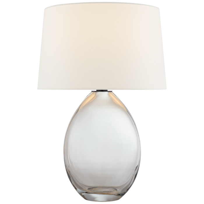 Myla Medium Wide Table Lamp, Clear Glass, 27"H x 19"W