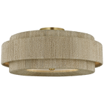 Dorado Flush Mount, Antique-Burnished Brass/Natural Abaca, 25"