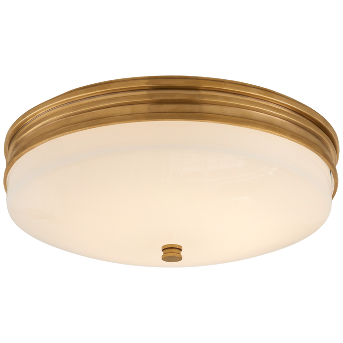 Launceton Small Flush Mount, Antique-Burnished Brass, 12.75"W